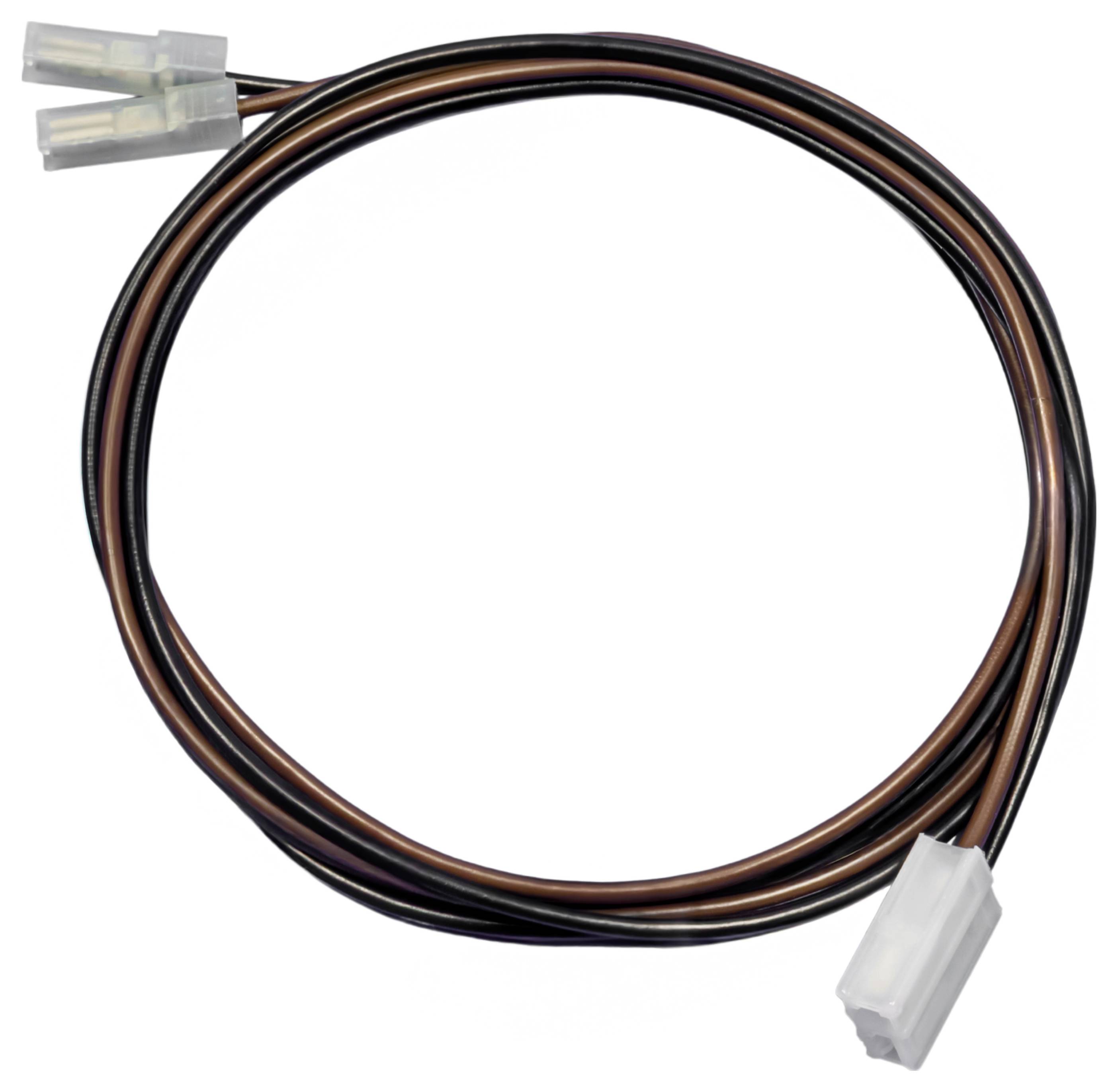 Kruhový elektrický kabel s konektory na obou koncích, používaný pro propojování komponentů v elektronických zařízeních.
