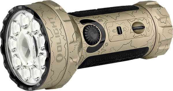 <br>  OLight<br>  <br>  13005<br>  LED<br>  mini kapesní svítilna<br>  velký dosah<br>  napájeno akumulátorem<br>  7000 lm<br>  <br>  462 g<br>