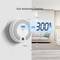 Detektor oxidu uhelnatého ukazuje na digitálním displeji 300 PPM CO v moderním obývacím pokoji. Alarm pro bezpečnostní opatření.