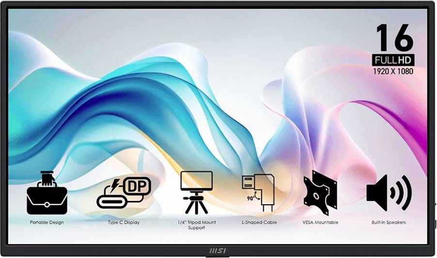 MSI PRO MP165DE LED monitor 39.6 cm (15.6 palec)1920 x 1080 Pixel, 16:9, 4 ms, IPS LED-0