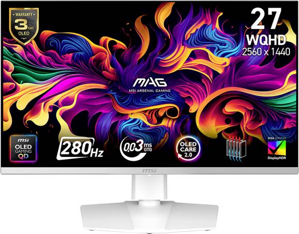 MSI MAG 272QPWDE herní monitor 67.3 cm (26.5 palec)2560 x 1440 Pixel, 16:9, 0.03 ms, OLED
