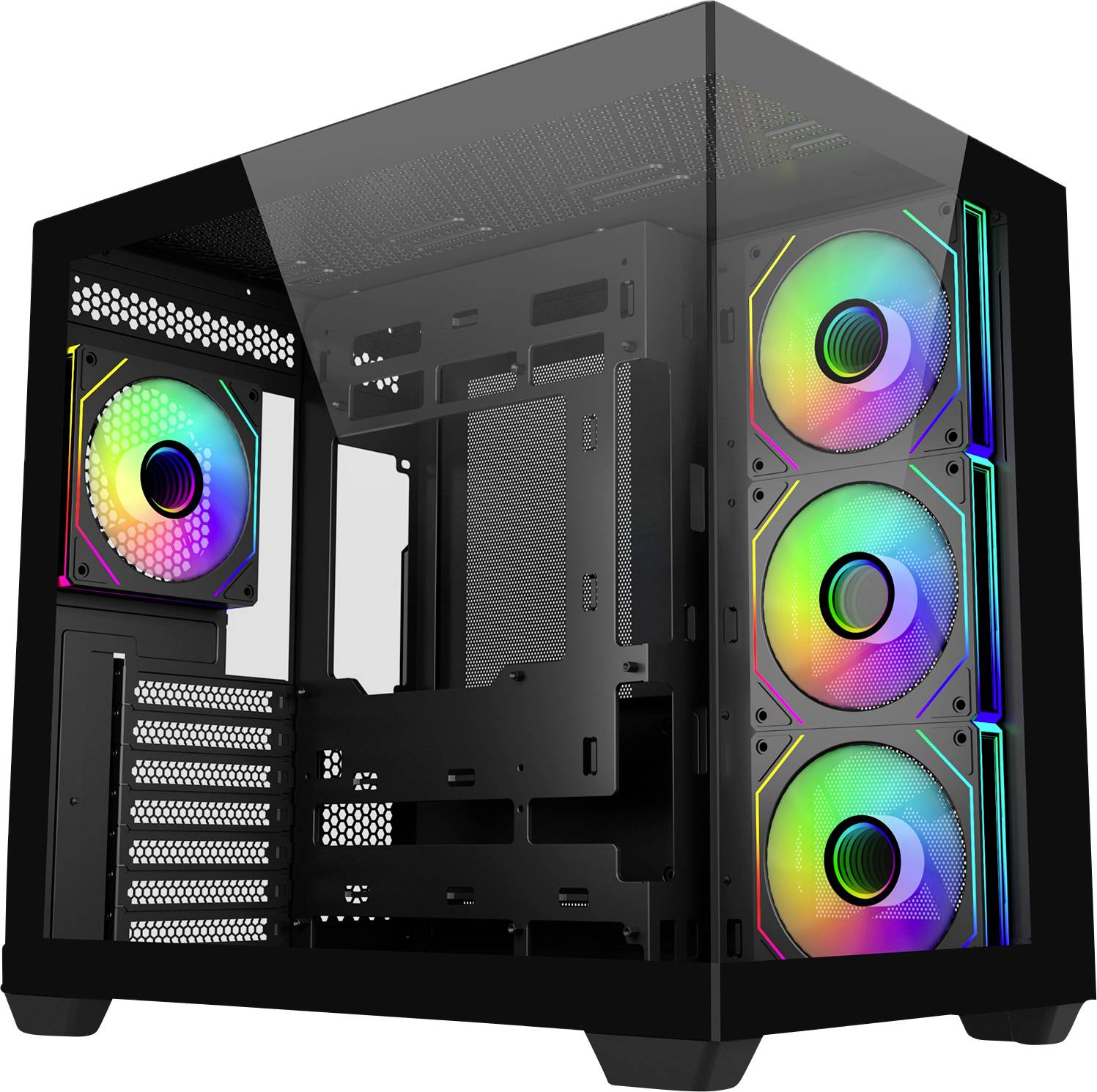 Cooler Master Elite 681 midi tower PC skříň černá 4 předinstalované LED ventilátory, boční okno-0
