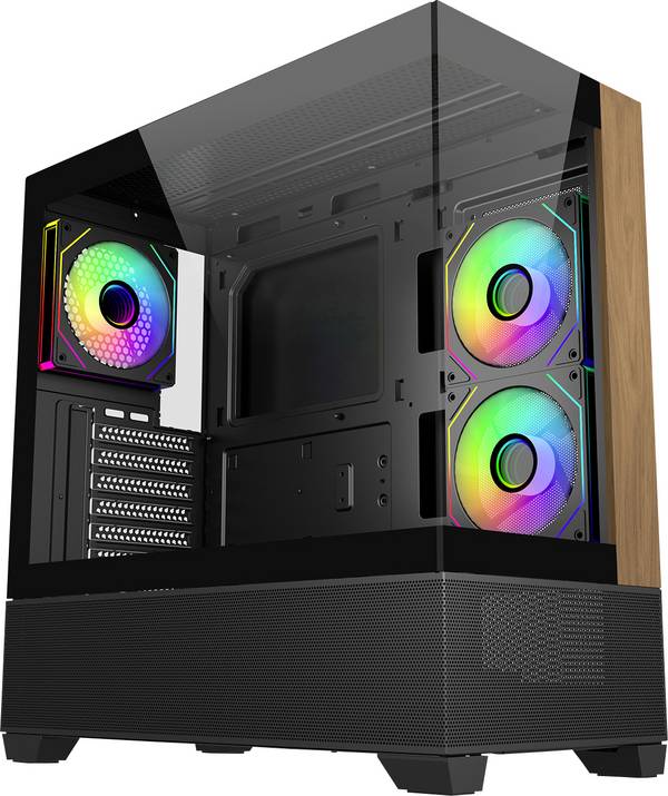 Cooler Master Elite 690 midi tower PC skříň  černá 3 předinstalované LED ventilátory, boční okno