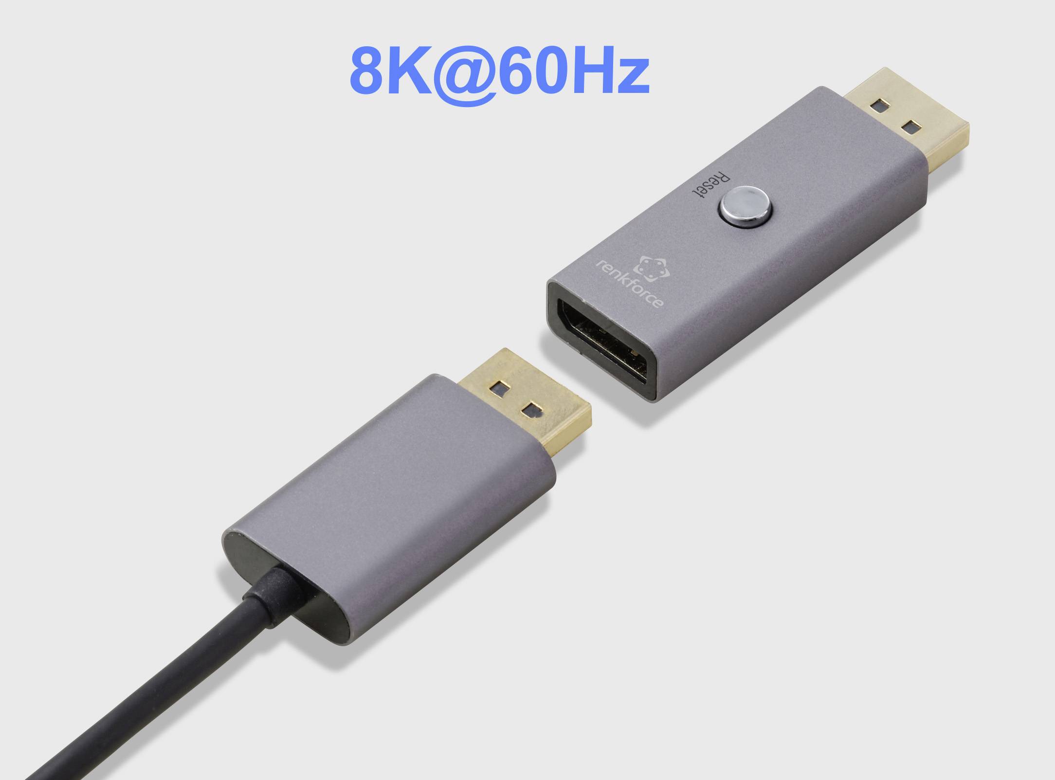 "8K@60Hz" nad obrázkem dvou HDMI konektorů, jeden s logem a tlačítkem.