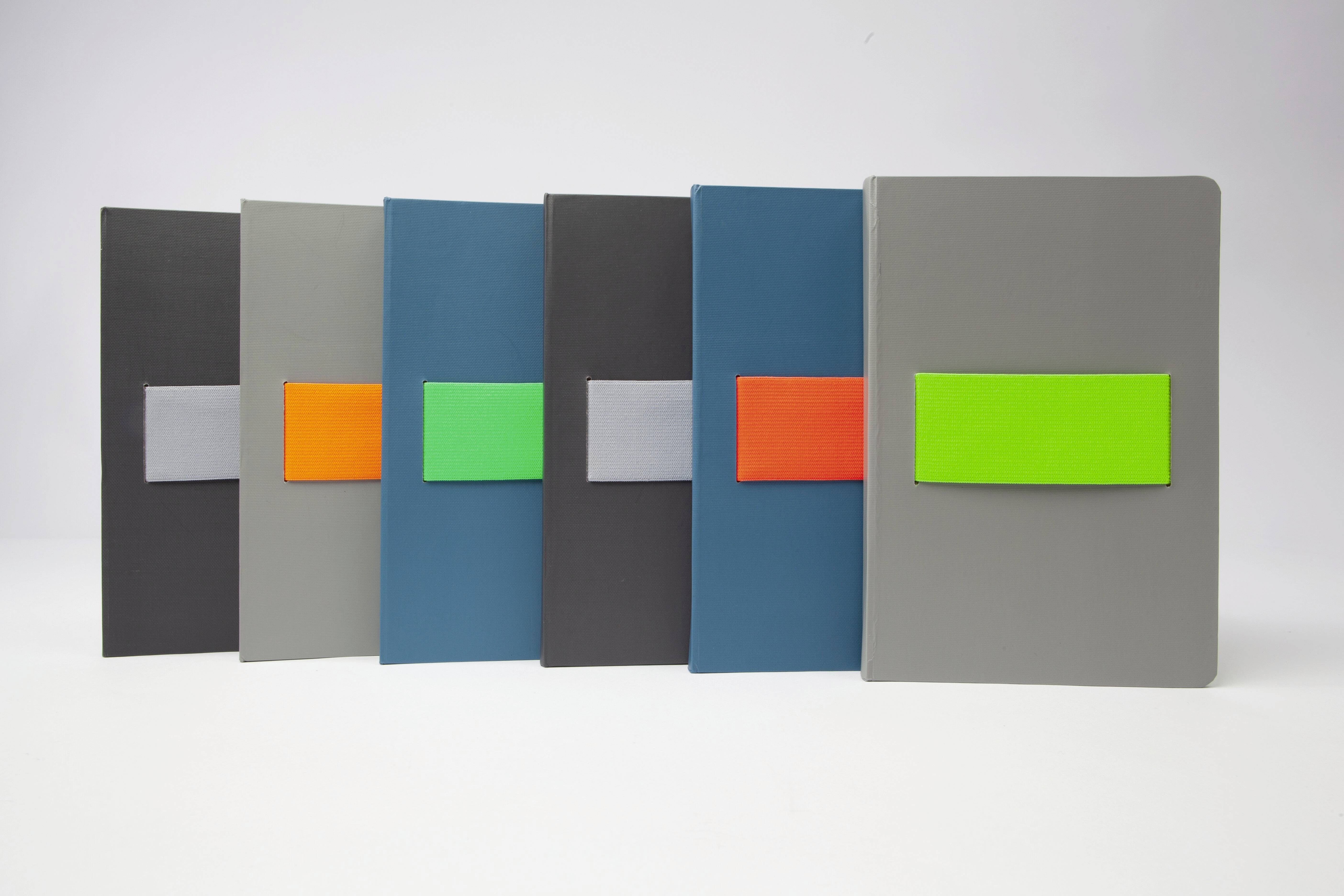 Sigel LS204 poznámková kniha Linescape Hardcover DIN A5 čtverečkovaný středně modrá , neonově zelená Počet listů: 88 lis-9