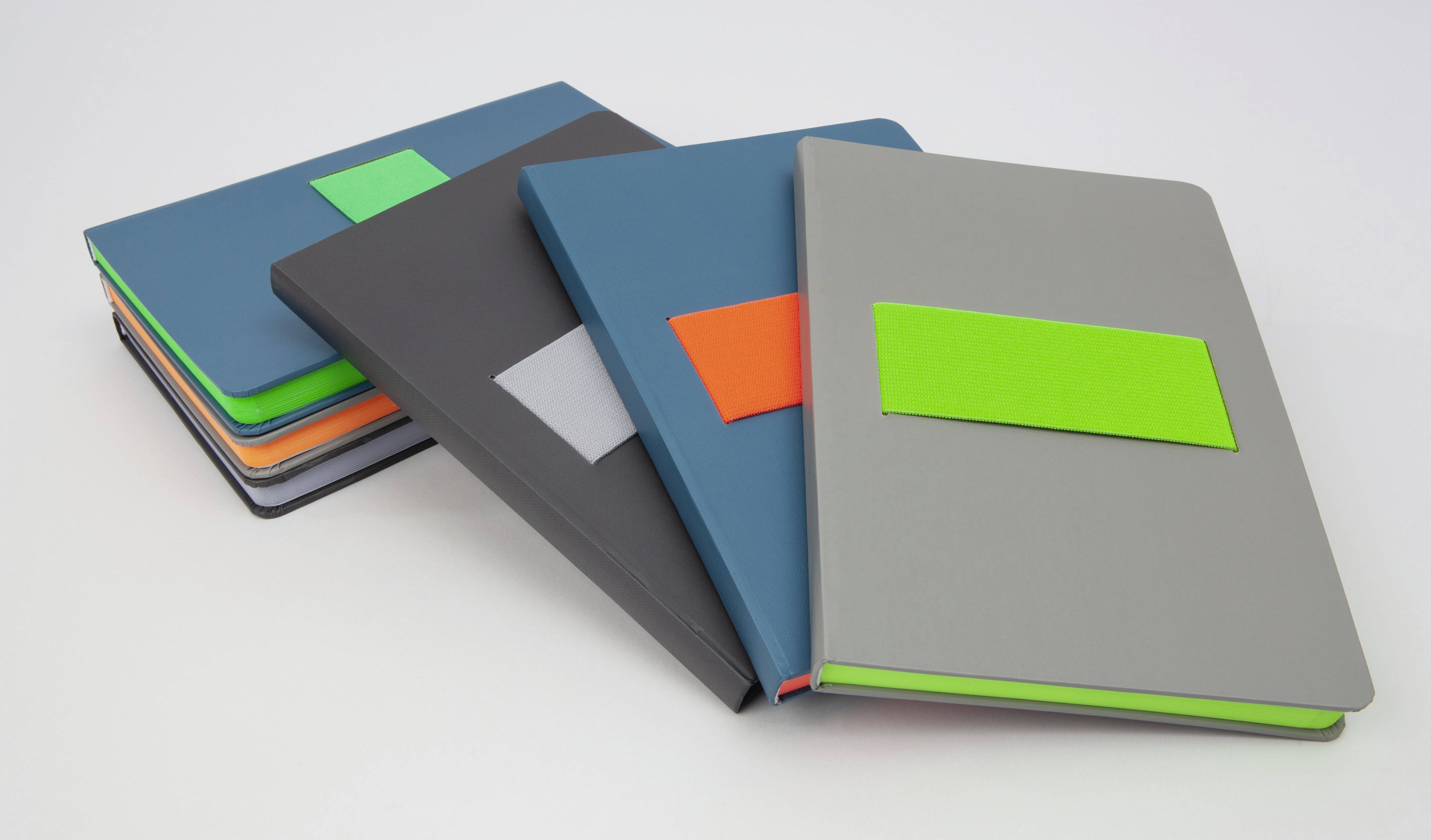 Sigel LS204 poznámková kniha Linescape Hardcover DIN A5 čtverečkovaný středně modrá , neonově zelená Počet listů: 88 lis-10