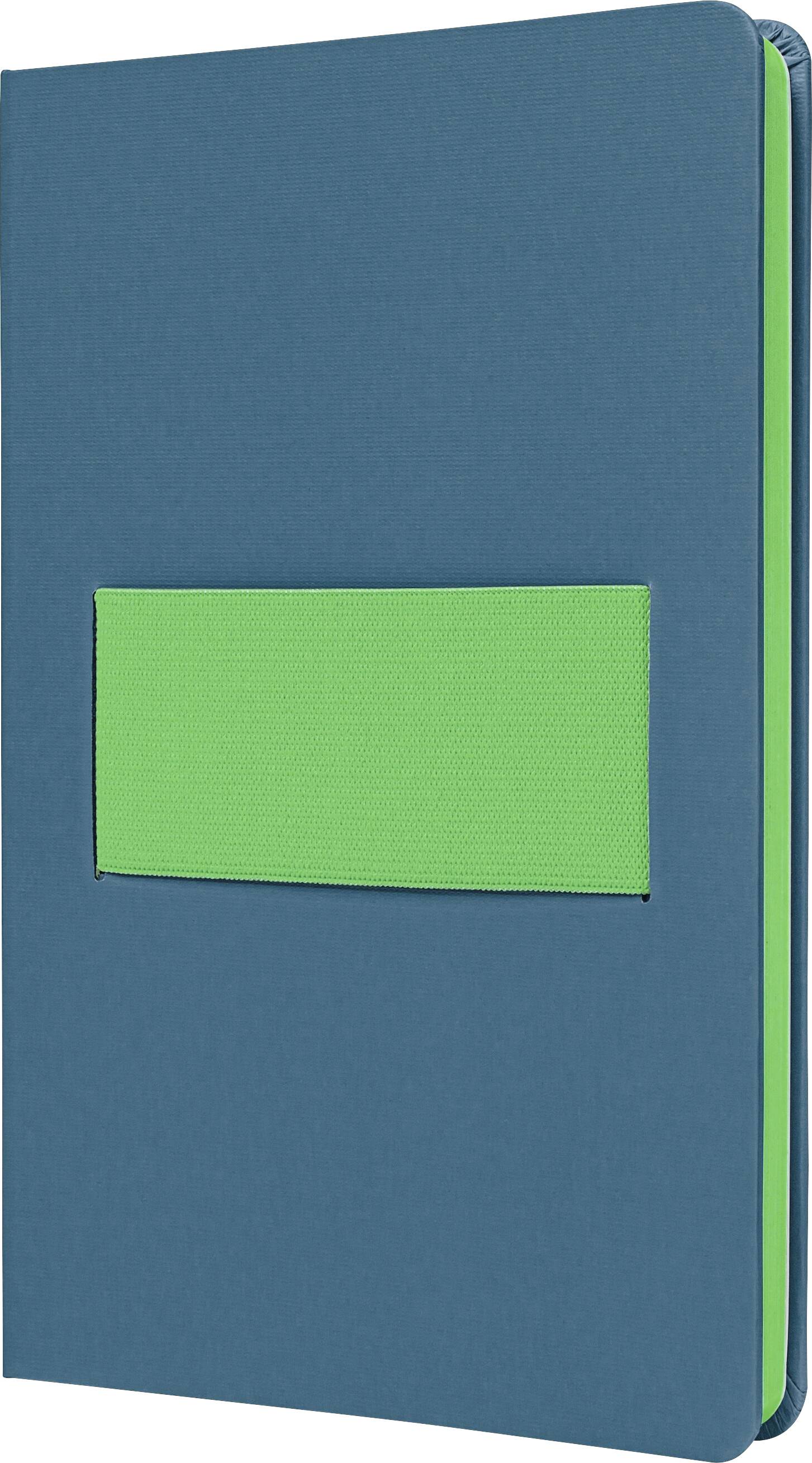 Sigel LS204 poznámková kniha Linescape Hardcover DIN A5 čtverečkovaný středně modrá , neonově zelená Počet listů: 88 lis-0