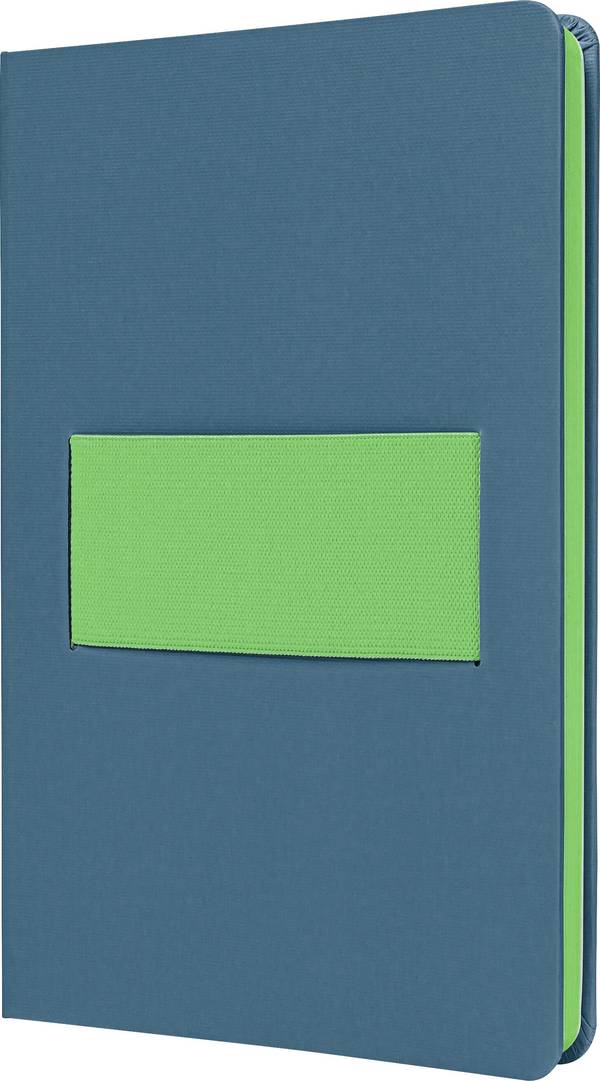 Sigel LS204 poznámková kniha Linescape Hardcover DIN A5 čtverečkovaný středně modrá , neonově zelená Počet listů: 88 listů