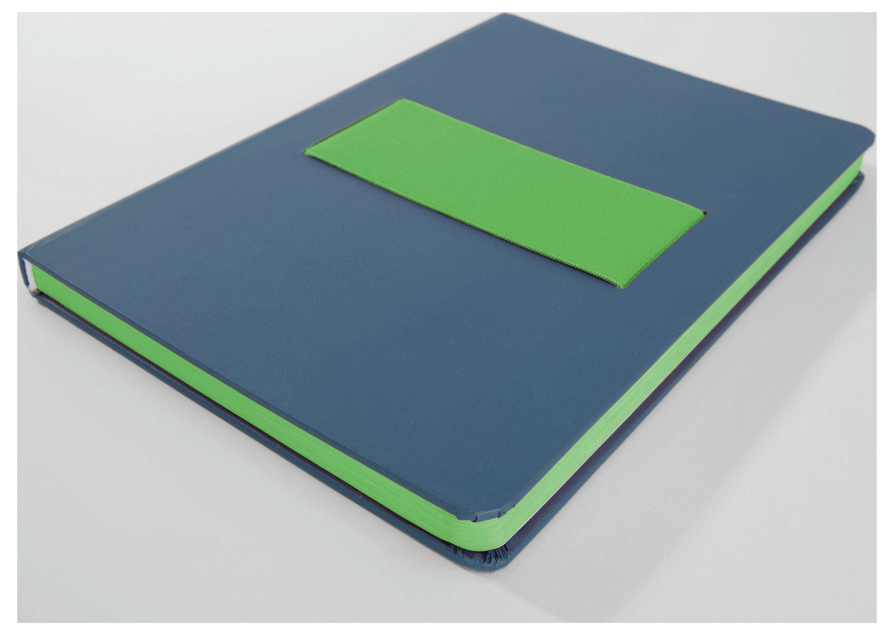 Sigel LS204 poznámková kniha Linescape Hardcover DIN A5 čtverečkovaný středně modrá , neonově zelená Počet listů: 88 lis-2