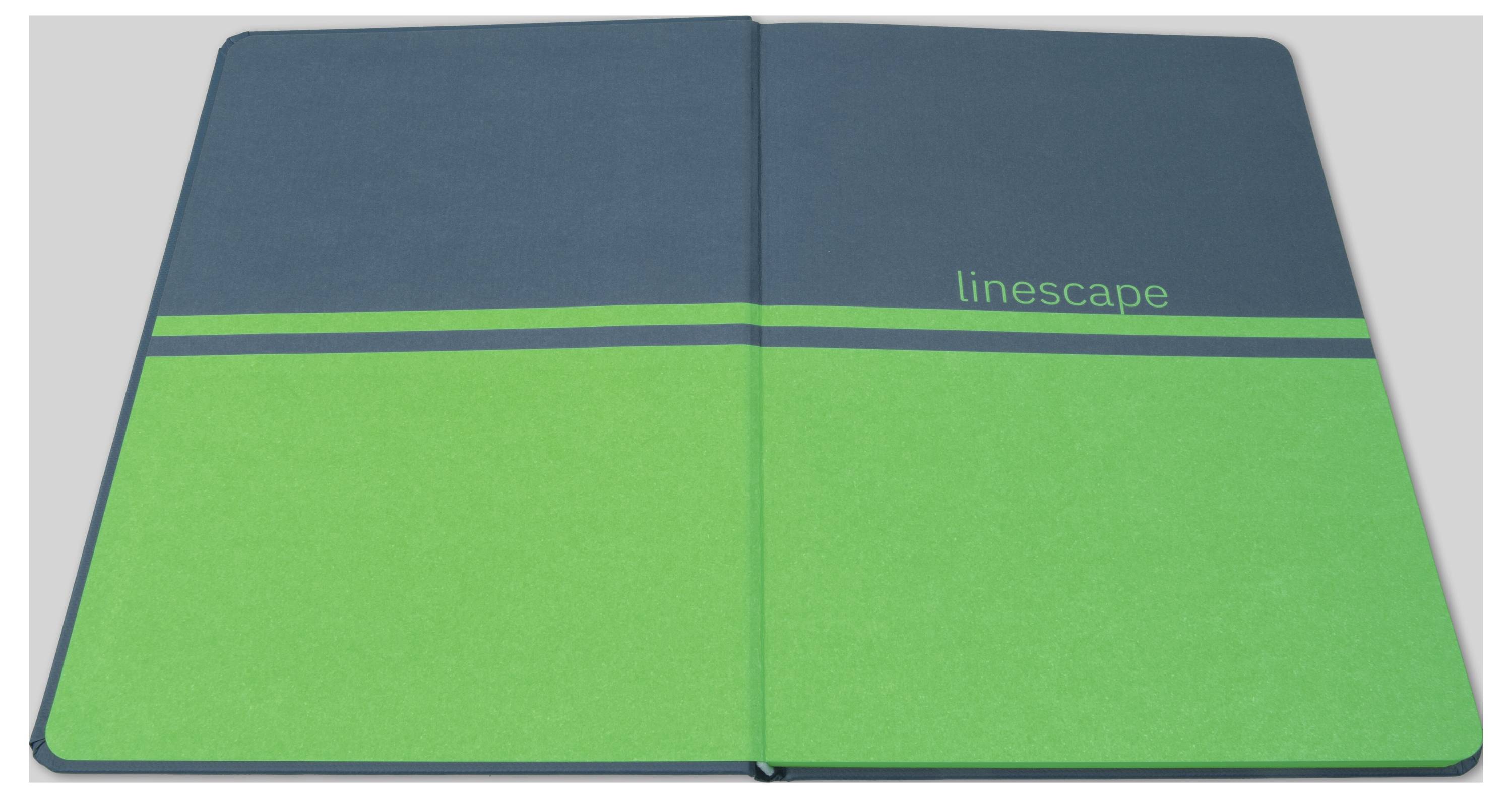 Sigel LS204 poznámková kniha Linescape Hardcover DIN A5 čtverečkovaný středně modrá , neonově zelená Počet listů: 88 lis-5