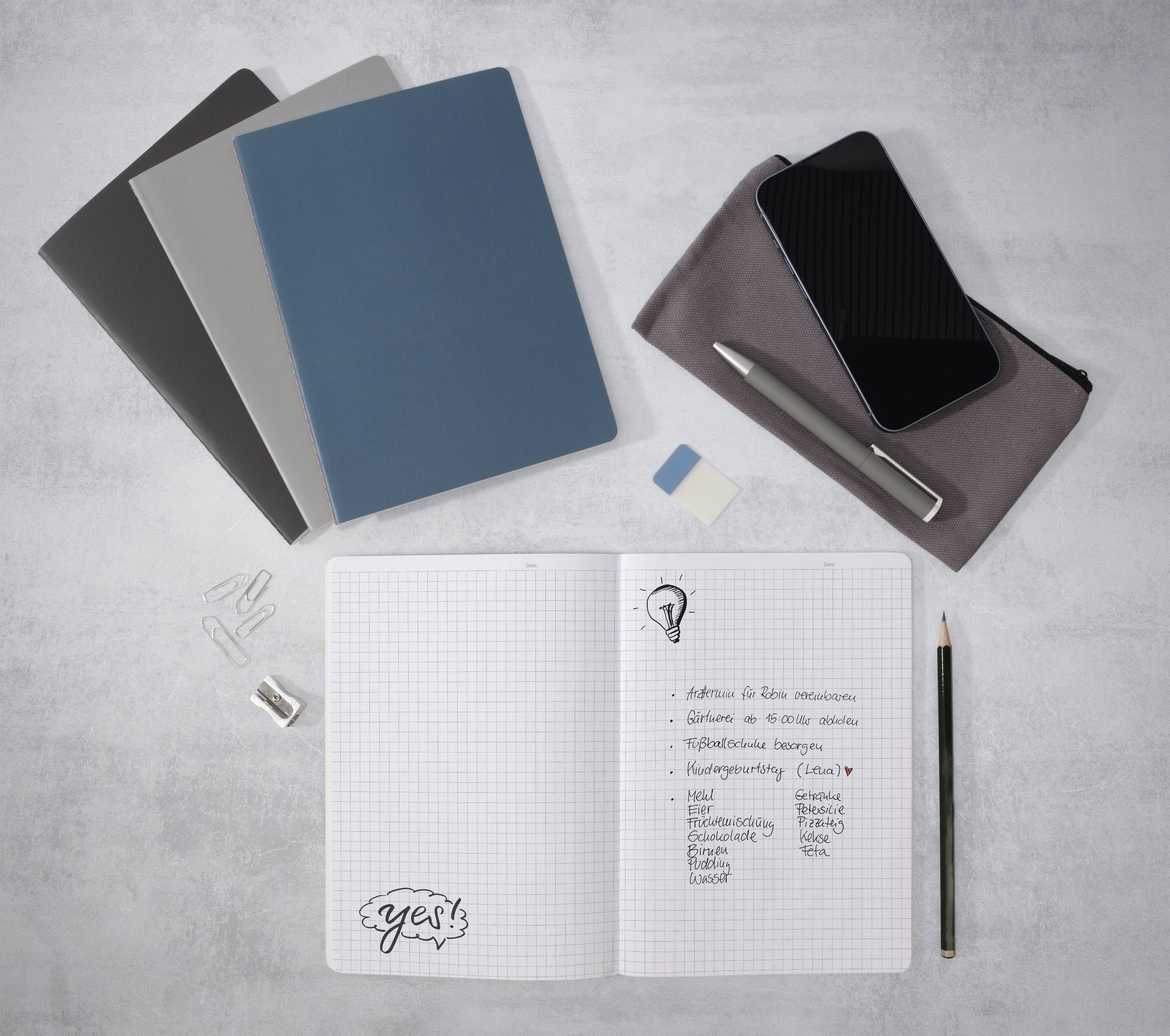 Sigel LS300 Poznámkový blok Linescape Softcover 2 ks DIN A5 čtverečkovaný světle šedá, neonově oranžová Počet listů: 34 -8