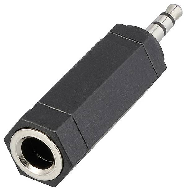 SpeaKa Professional SP-13808968  jack audio adaptér [1x jack zástrčka 3,5 mm - 1x jack zásuvka 6,3 mm] černá