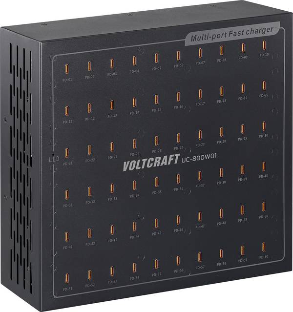 VOLTCRAFT UC-800W01 USB nabíječka, USB Power Delivery (USB-PD) , USB-C®, 800 W, Dodávka energie, černá