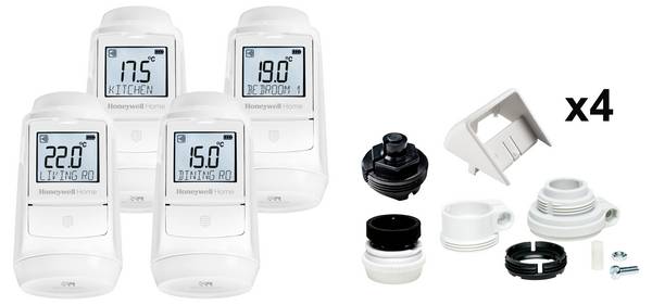Honeywell Home Evohome sada termostatické hlavice, EVO-TRV4, elektronický