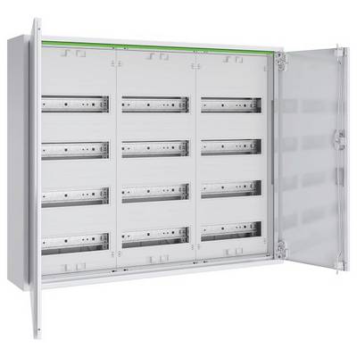 Otevřený elektrický rozvodný panel s několika svorkami a spínači. Kryt panelu je průhledný a odhaluje vnitřní komponenty.