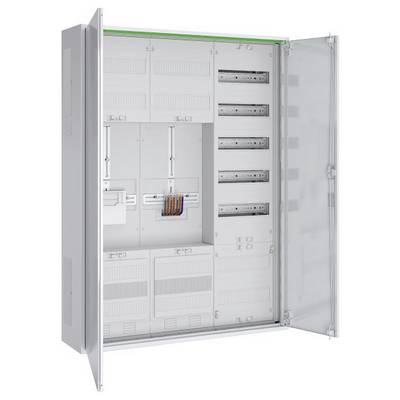 Otevřená elektrická rozvodná skříň s několika sloty, kabely a elektrickým vedením, která zobrazuje organizované uspořádání pro elektrické rozvodné nebo řídicí systémy.
