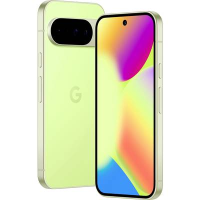 Dva smartphony s jasnými, vícebarevnými displeji jsou zobrazeny. Telefony mají zelené zadní kryty s logem 'G' a trojitou sestavu fotoaparátů.