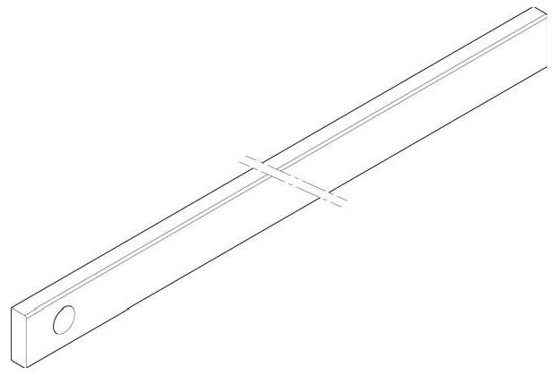 ABN XCUW133E CU lišta 3FB 30 x 10 x 791mm vodorovná, jednostranně prodloužena o 46 mm měděná lišta 1 ks