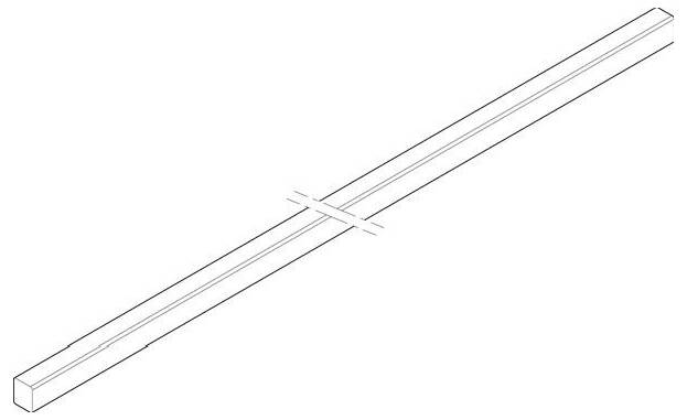 ABN XCUW115E CU lišta 5FB 12 x 10 x 1290 mm vodorovná, jednostranně prodloužena o 45 mm měděná lišta 1 ks
