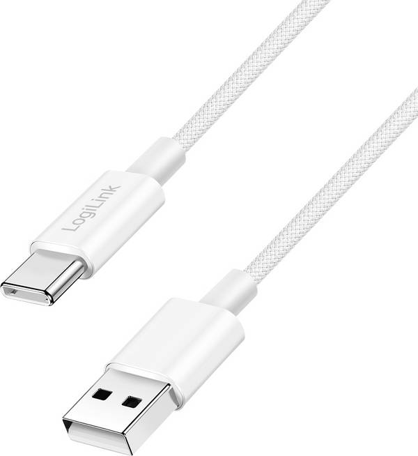 LogiLink Kabel USB-C USB 2.0 USB-A zástrčka, USB-C ® zástrčka 0.5 m bílá stíněný CU0320