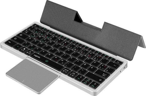 LogiLink ID0214 Bluetooth® sada klávesnice a myše německá, QWERTZ Space Grau Snadné přepínání 3 zařízení