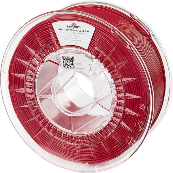 Spectrum Filaments 81567 FlameGuard ASA 275 vlákno pro 3D tiskárny ASA  ohni vzdorné, Žáruvzdorné, odolné proti UV záření, odolné proti povětrnostním vlivům 1.75 mm 1000 g Krvavě rudá, červená  1 ks