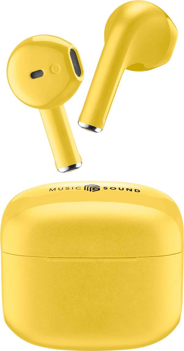 Cellularline   Headset do uší (In Ear) Bluetooth®, Bez kabelu  žlutá  Nabíjecí pouzdro