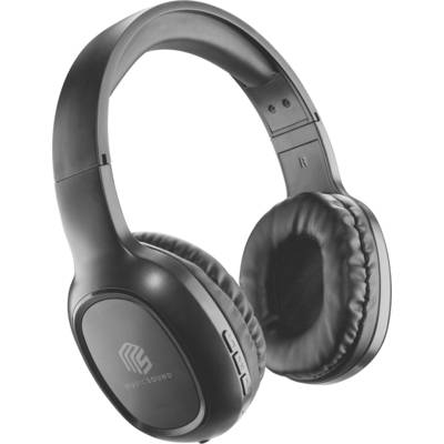 Černá over-ear sluchátka s polstrovanými náušníky a logem na straně.