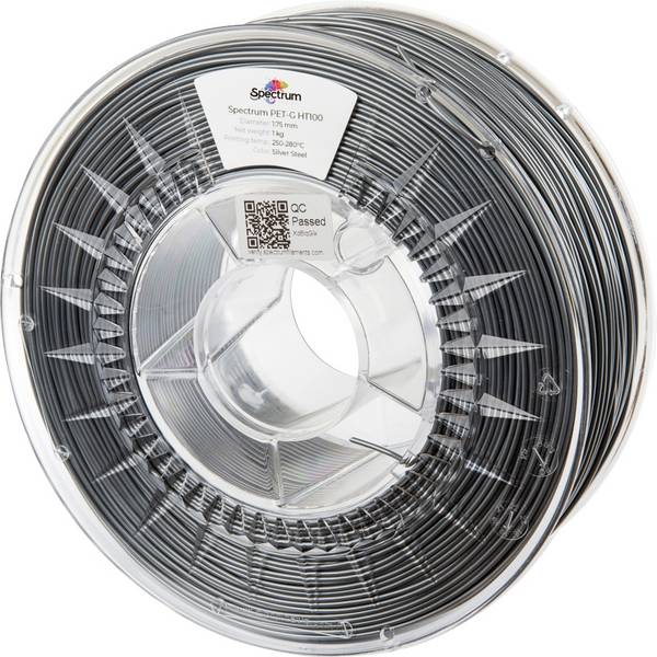 Spectrum Filaments 80407 PET-G HT100 vlákno pro 3D tiskárny PETG plast Žáruvzdorné, chemicky odolné 1.75 mm 1000 g Ocelová stříbná, stříbrná 1 ks