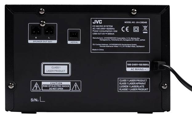 JVC UX-C25DAB stereo systém DAB+, Bluetooth, CD, USB, černá-5