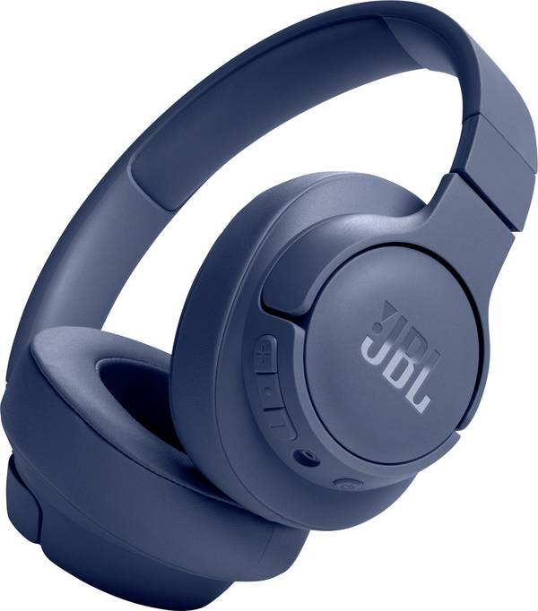 JBL Tune 720BT  sluchátka uzavřená (Over Ear) Bez kabelu, Bluetooth®, kabelová stereo modrá  regulace hlasitosti, Vypnutí zvuku mikrofonu Hi-Fi