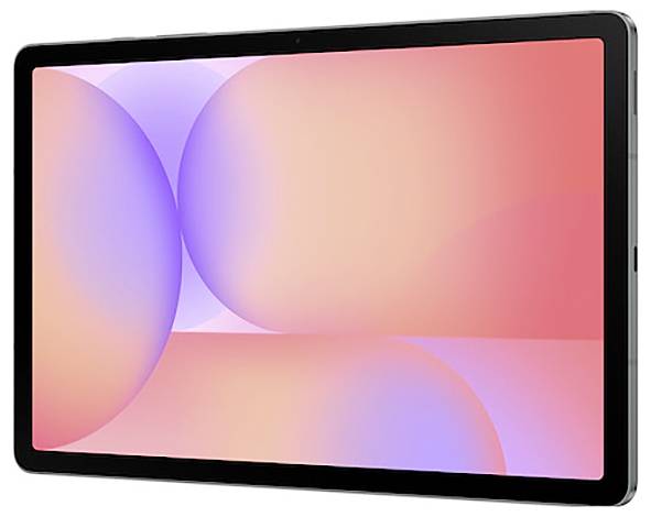 Moderní tablet zobrazující abstraktní gradientní design s překrývajícími se kruhy v odstínech růžové a fialové na obrazovce.