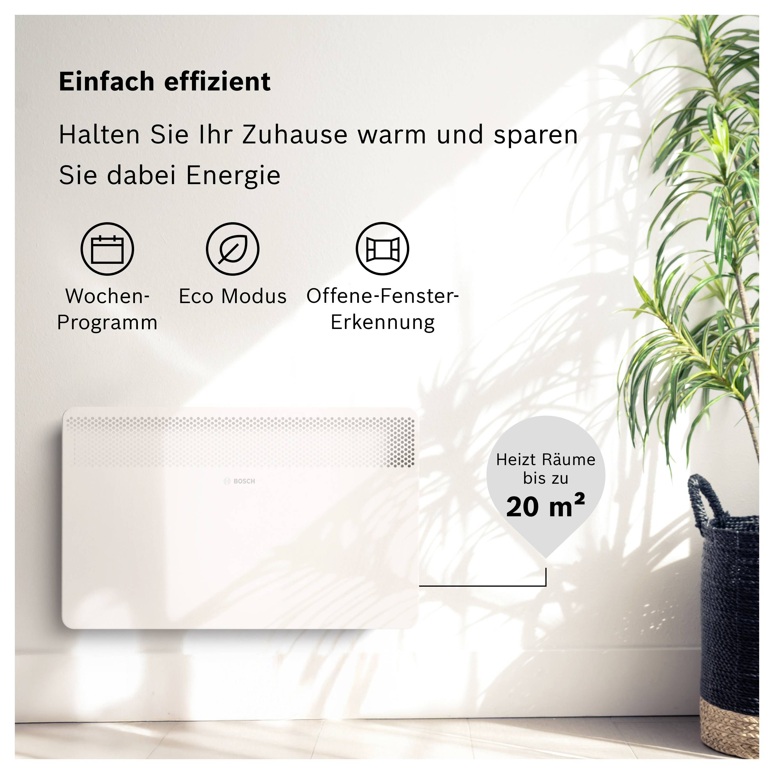 Bosch Home Comfort 7738345646 konvektor, HC4000-20, 2000 W, bílá-1