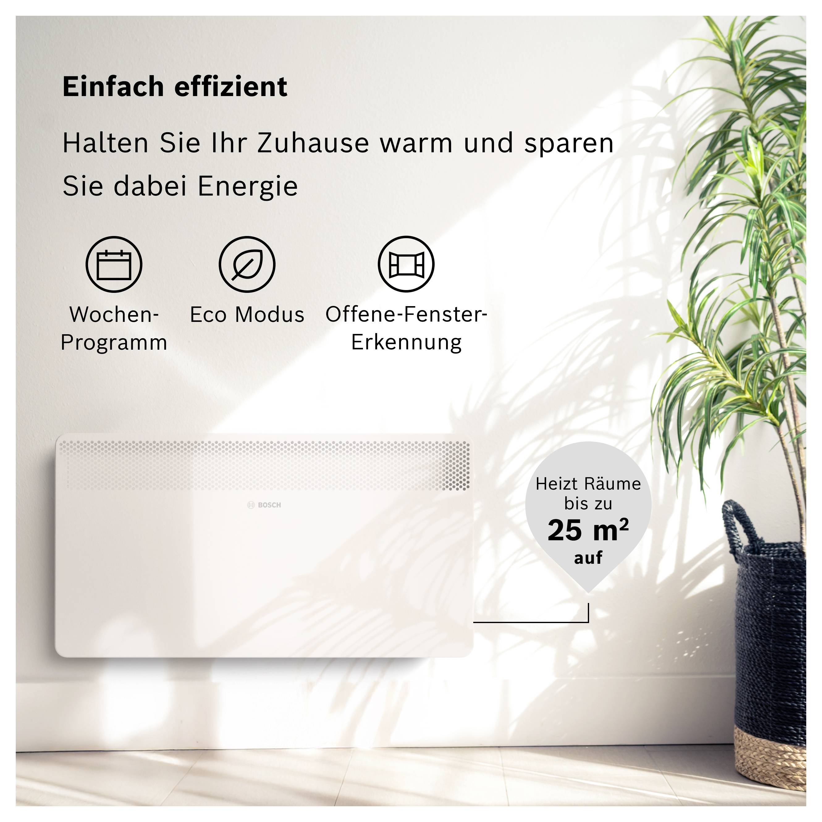 Bosch Home Comfort 7738345647 konvektor, HC4000-25, 2500 W, bílá-1