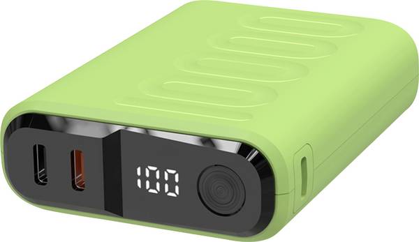 RealPower REALPOWER PB-10000 C powerbanka 10000 mAh, Dodávka energie, USB-C® (s napájením), světle zelená, Indikátor stavu