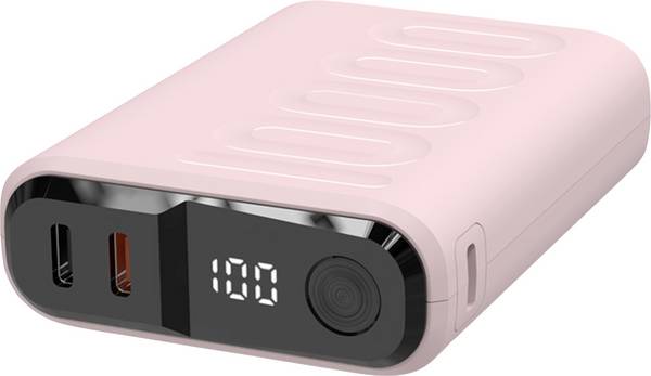 RealPower REALPOWER PB-10000 C powerbanka 10000 mAh, Dodávka energie, USB-C® (s napájením), růžová, Indikátor stavu