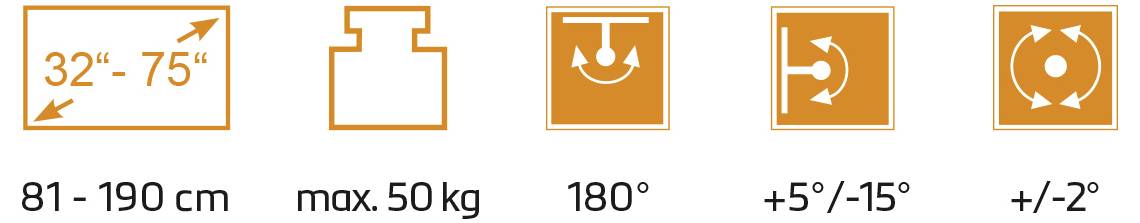 My Wall TV držák na zeď nakláněcí, 81,3 cm (32") - 190,5 cm (75"), H28-1L-4