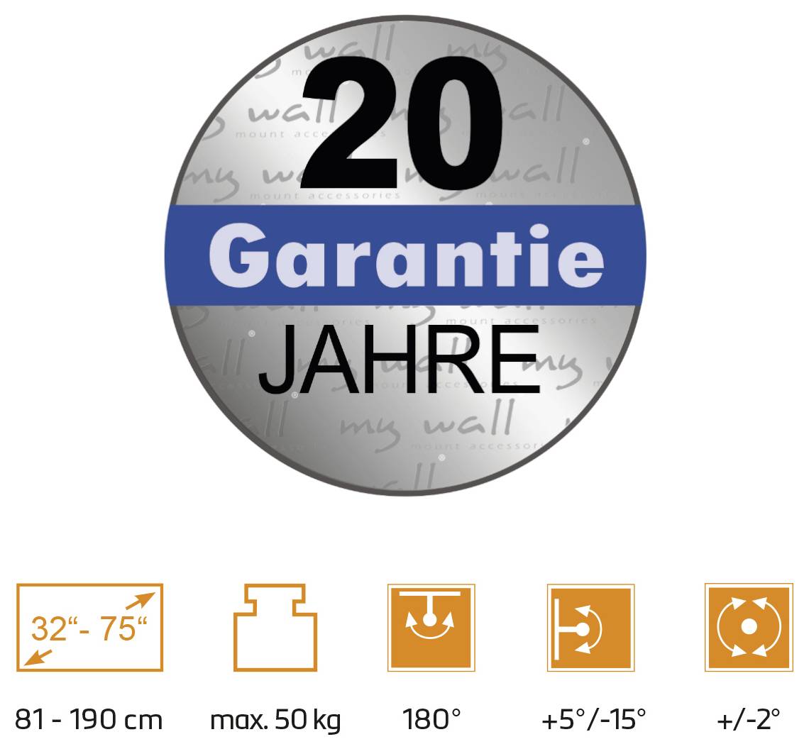 My Wall TV držák na zeď nakláněcí, 81,3 cm (32") - 190,5 cm (75"), H28-1L-5
