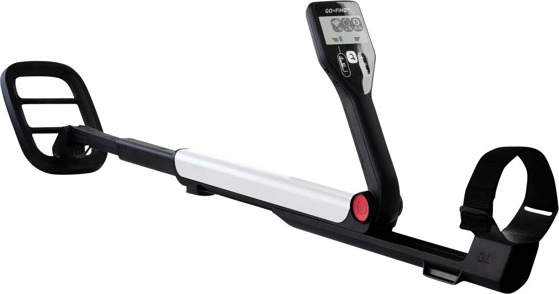 Kovový detektor s LCD displejem a ergonomickou rukojetí, určený pro vyhledávání kovových předmětů pod zemí.