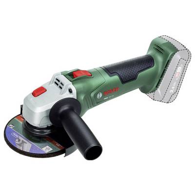 Bezdrátová úhlová bruska Bosch s 125mm řezným kotoučem a ergonomickou boční rukojetí, navržená pro snadnou manipulaci a přesné řezání.