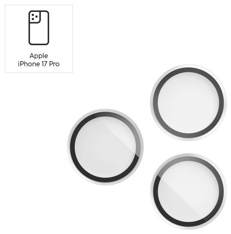 "Apple iPhone 17 Pro" s ikonou zobrazující tři čočky fotoaparátu, pravděpodobně naznačující trojitou sestavu fotoaparátu.