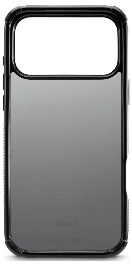 Elegantní černý kryt na smartphone s průhledným zadním panelem, navržený pro ochranu a styl.