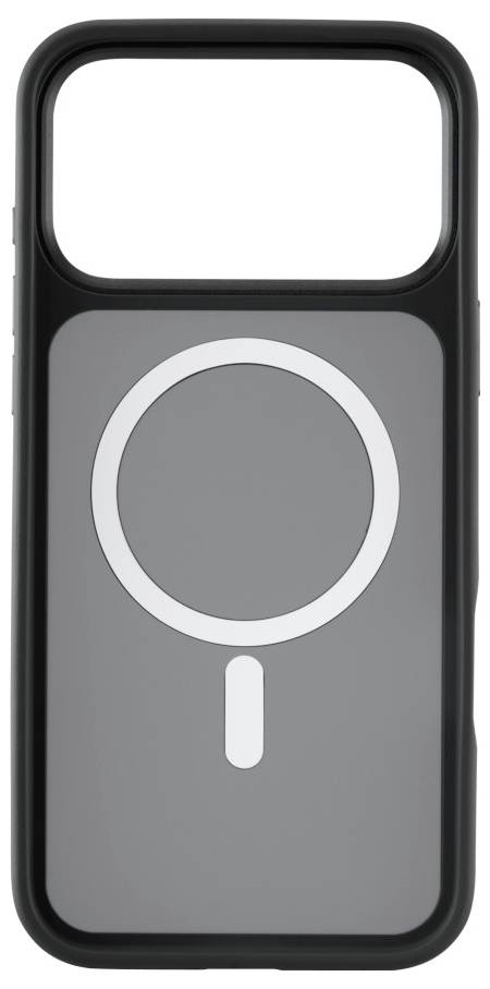Obal na telefon s kruhovým designem na zadní straně, kompatibilní s technologií MagSafe.