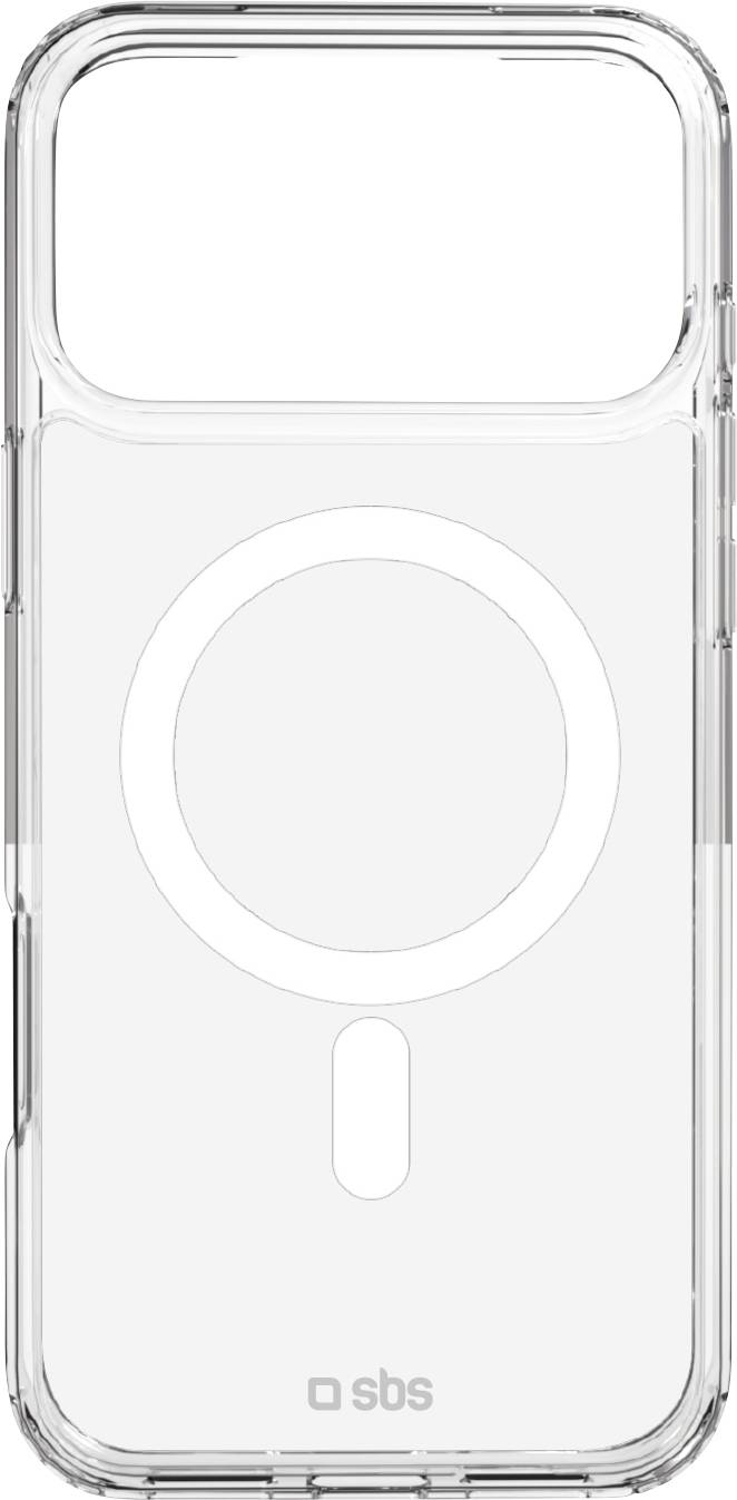 Průhledný telefonní kryt s magnetickým kroužkem na zadní straně, navržený pro kompatibilitu s bezdrátovým nabíjením, s minimalistickým designem.