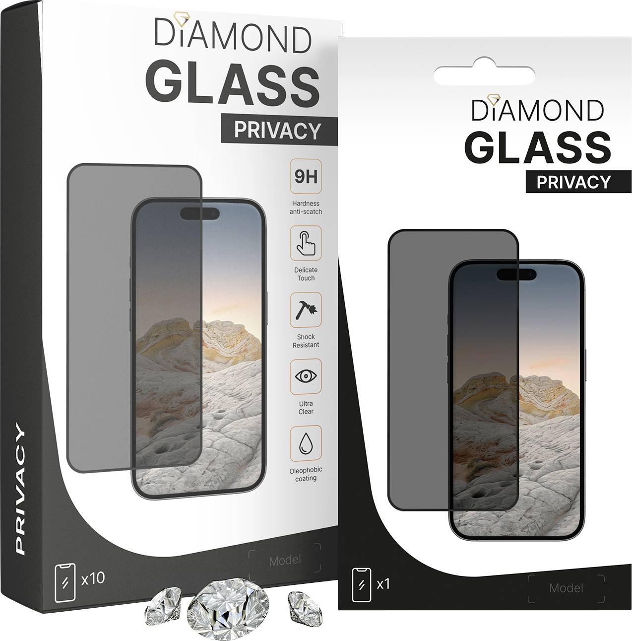 PT LINE Diamond Glass Anti-Static ochranné sklo na displej smartphonu Apple IPhone Air 1 ks boční ochrana proti pohledům-0