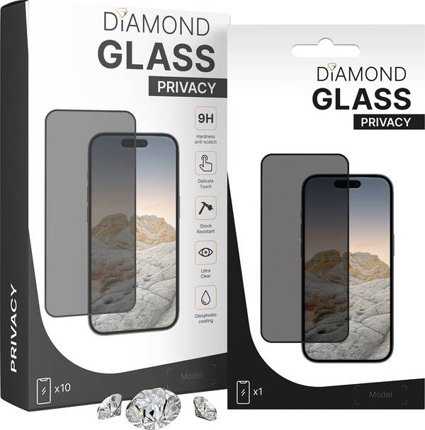 PT LINE Diamond Glass Anti-Static ochranné sklo na displej smartphonu Apple IPhone Air 1 ks boční ochrana proti pohledům, antireflexní , odolné vůči poškrábání 237098