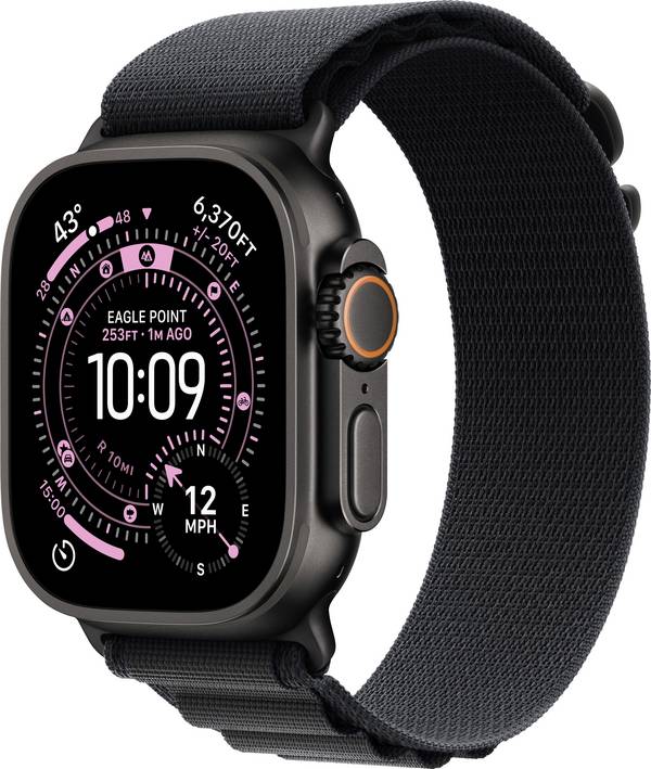 Apple Watch Ultra 3 GPS + Cellular 49 mm Titanový kryt Řemínek Alpine Loop černá M