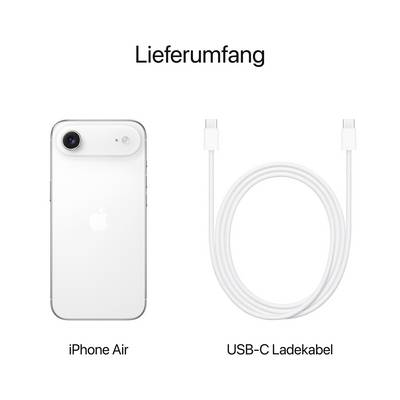 Jeden 'iPhone Air' vedle 'USB-C nabíjecího kabelu'; popisek nahoře zní 'Součásti balení'.