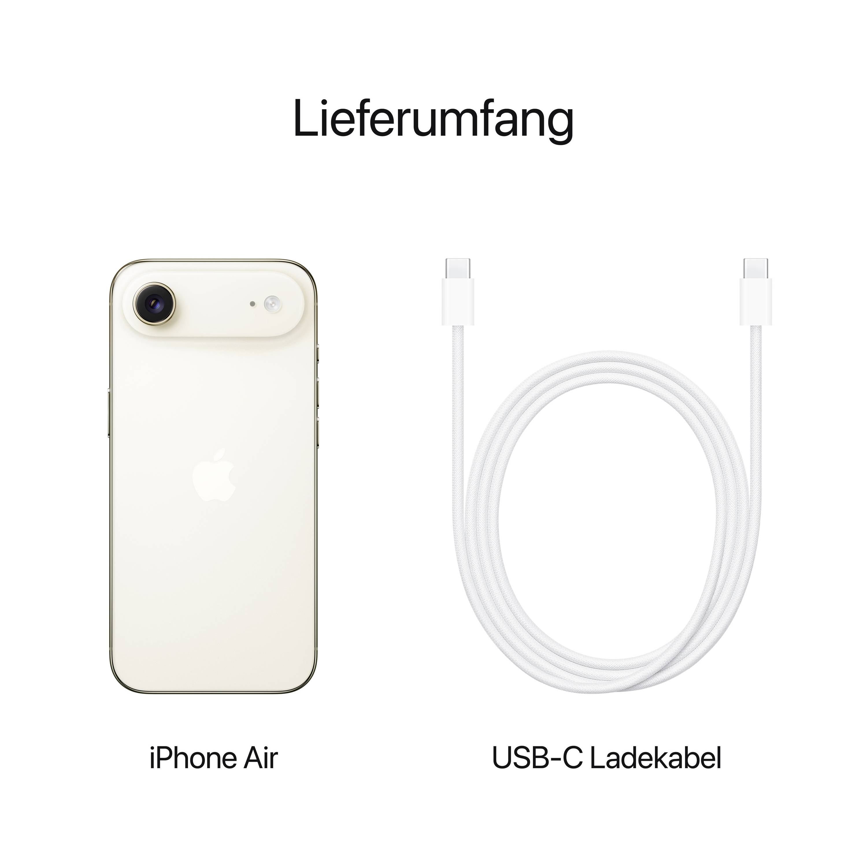 Rozsah dodávky: Jedno iPhone Air a jeden nabíjecí kabel USB-C.