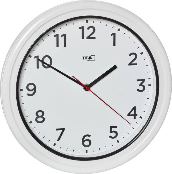 TFA Dostmann 60.3078.02 Quartz outdoorové hodinky 33 cm x 52 mm , bílá, odolné proti stříkající vodě